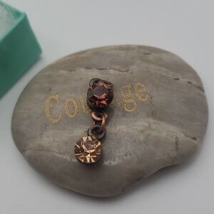 Mocha‎ amber tinged crystal charm